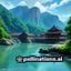 用户数字游民阿明的头像，旅行背景，笔记本电脑前工作